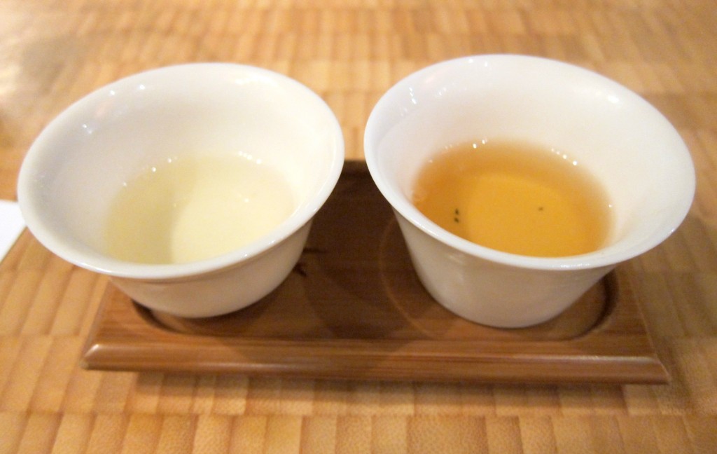 Yellow Branch Orchid Phoenix Oolong (left) and Big Red Robe oolong (right)